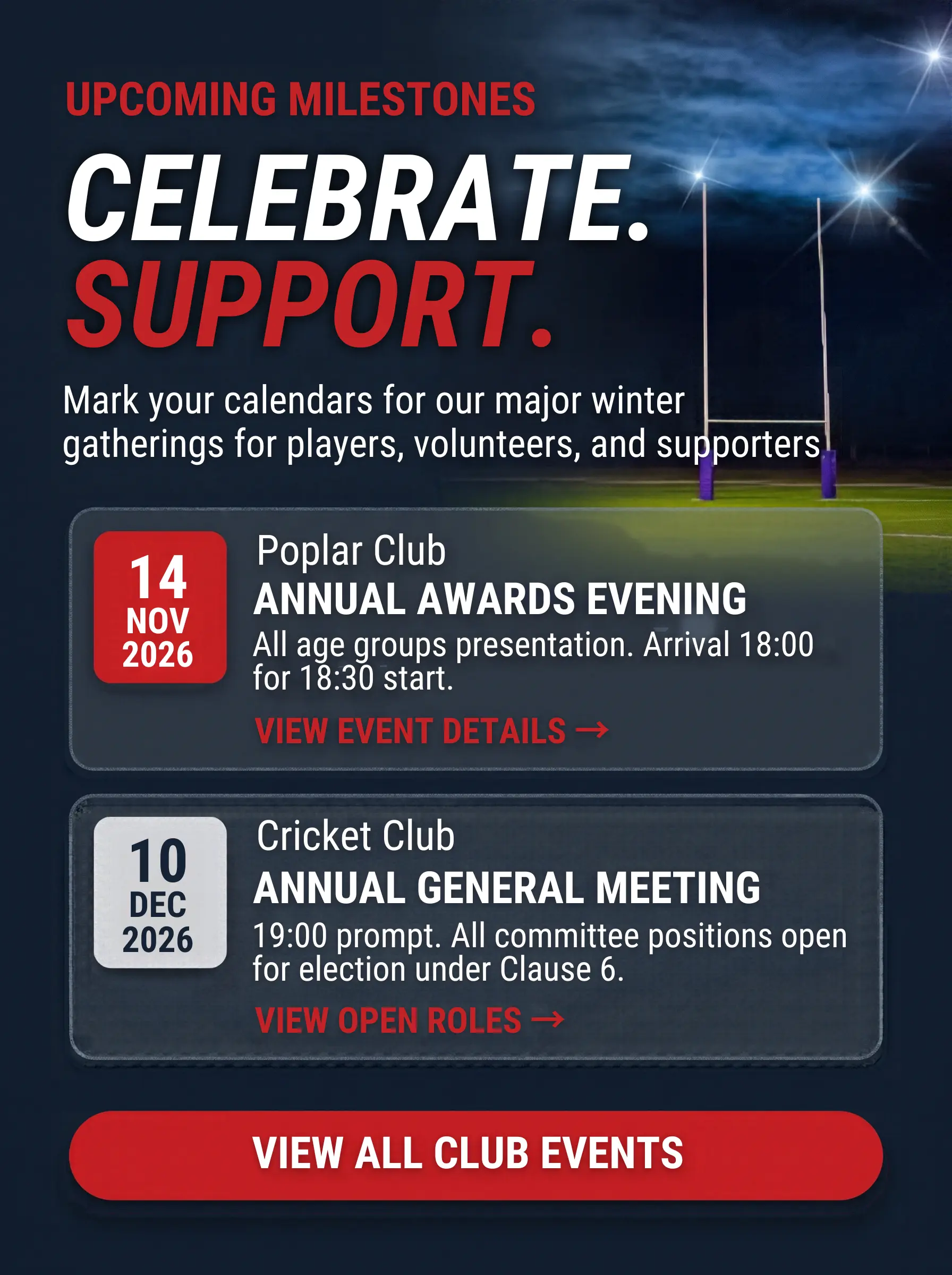 Celebrate & Support - Wildcats Club Events